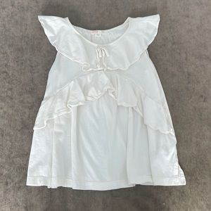 Crewcuts Everyday flutter top. Crew neck tank top. Color cream. Size 8